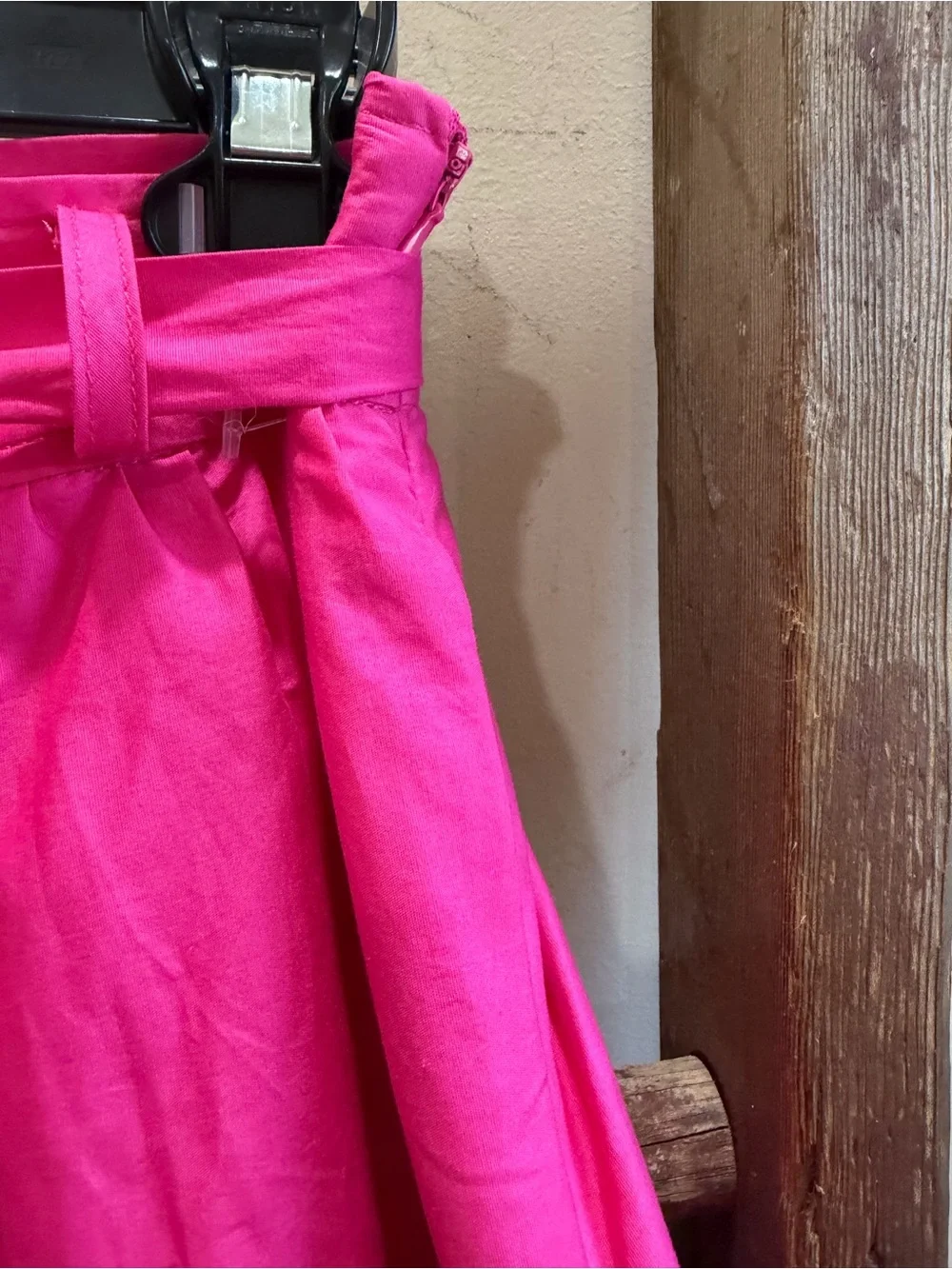 Jason WU Bright Pink Tiered Midi Skirt with Tie Waist